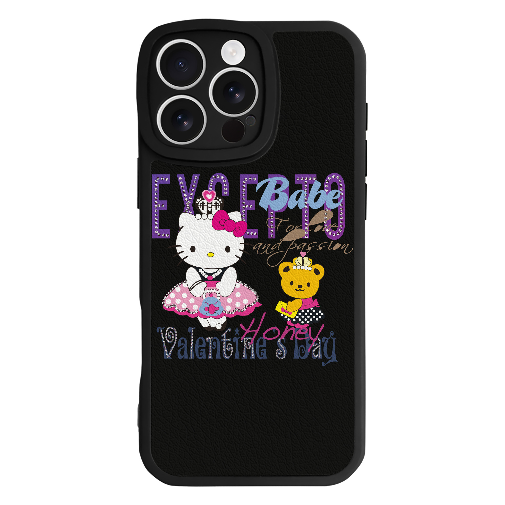 （画像用） Hello Kitty ハローキティ 【iPhone 16シリーズ対応】シリコンスマホケース（レザー調） 材質：シリコン